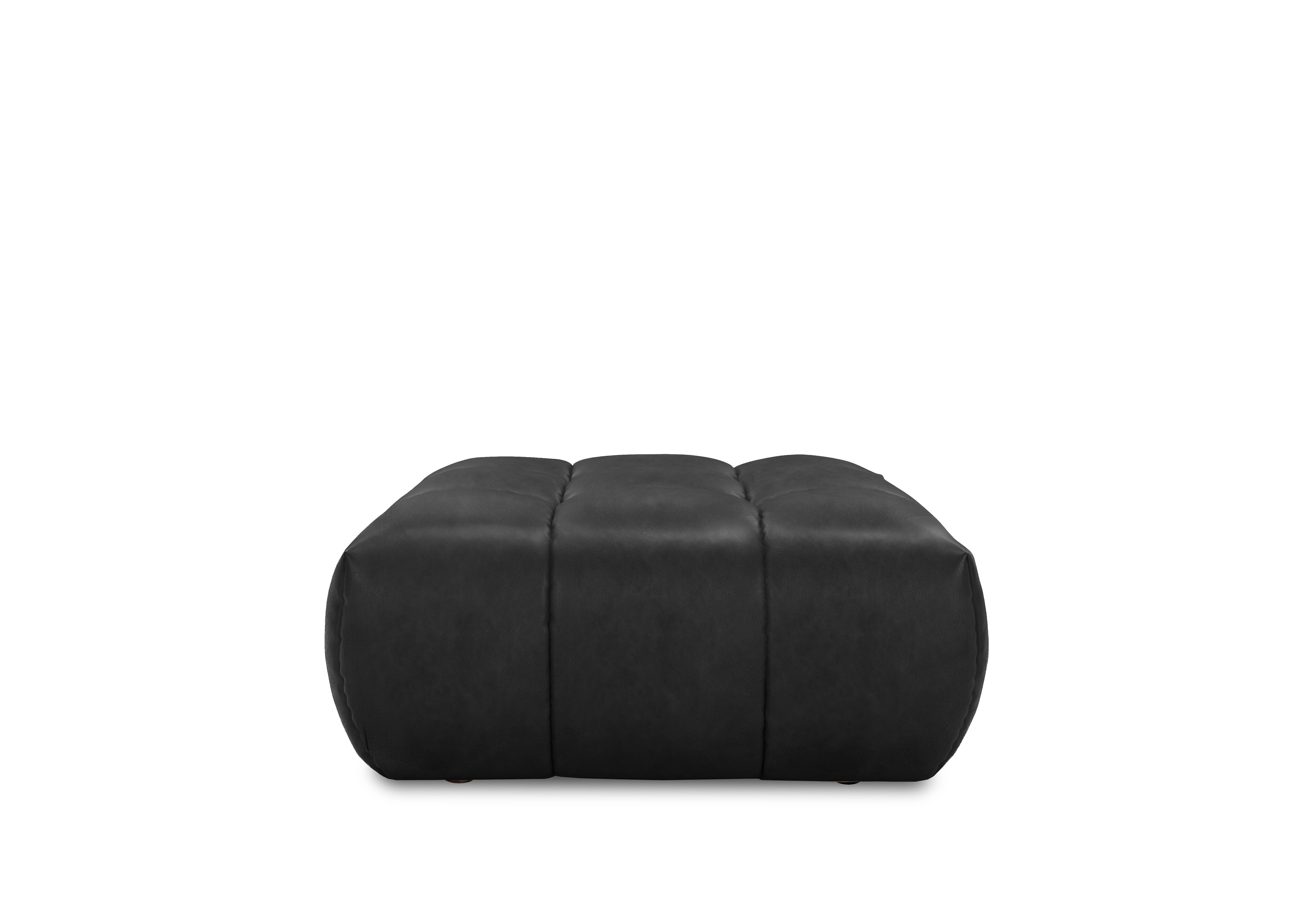 Mellow Leather Footstool in Gunmetal H6312 on Furniture Village