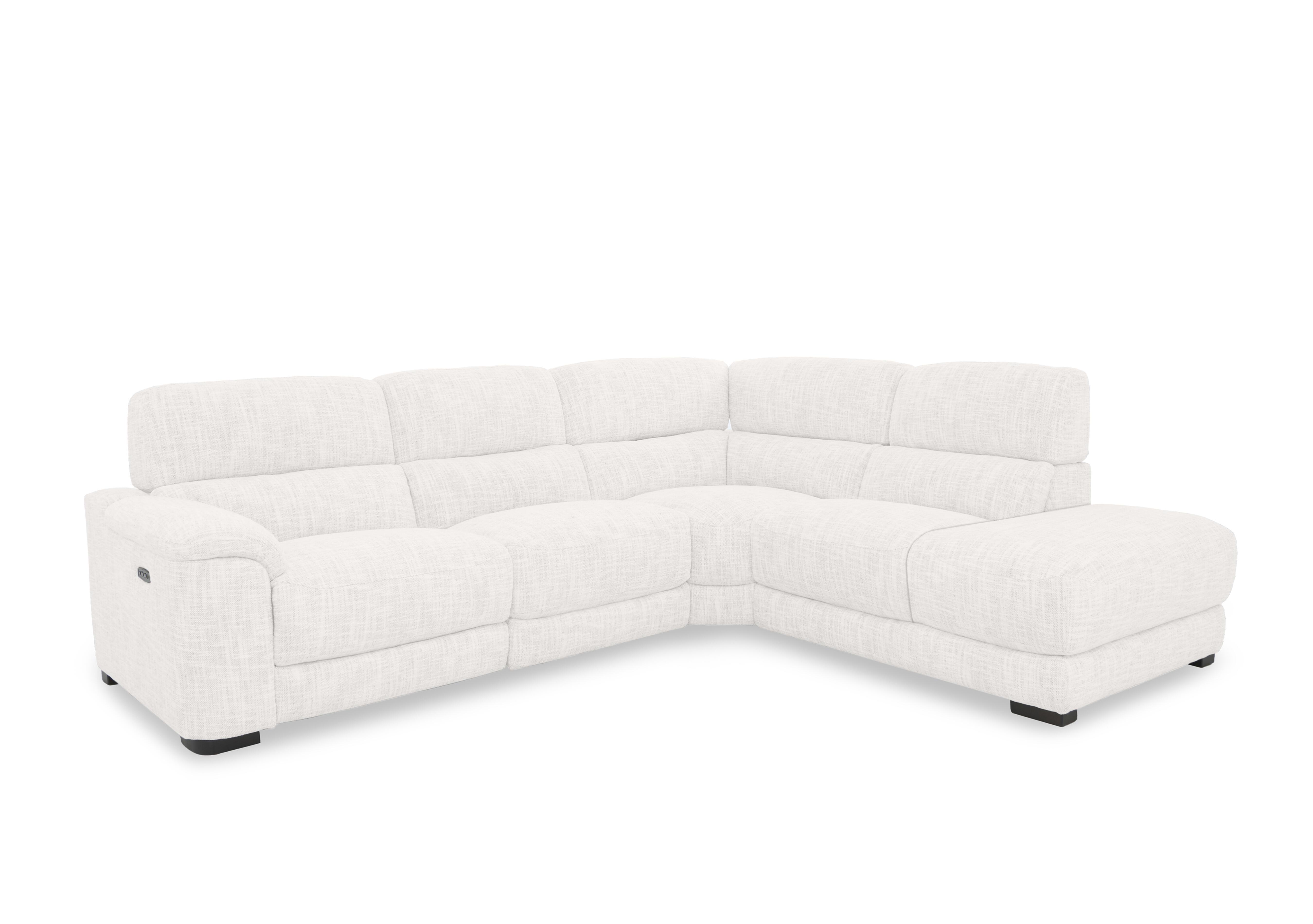 Nova Fabric Power Recliner Storage Chaise End Corner Sofa with Power Headrests in Fab-Mga-R03 Frost on Furniture Village
