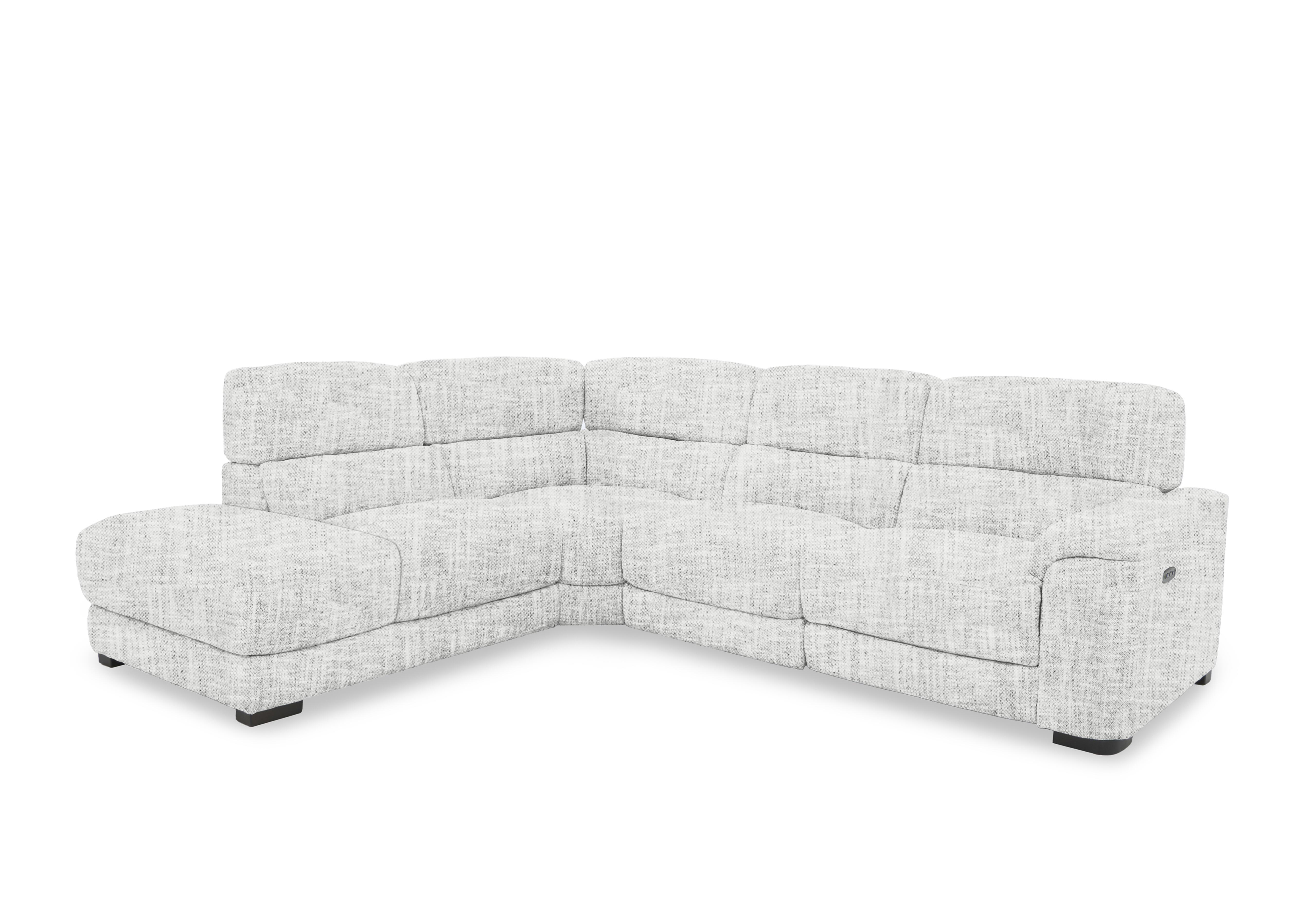 Nova Fabric Power Recliner Storage Chaise End Corner Sofa with Power Headrests in Fab-Mga-R06 Silver Green on Furniture Village