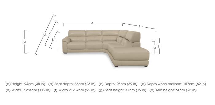Nova Leather Power Recliner Storage Chaise End Corner Sofa with Power Headrests in  on Furniture Village