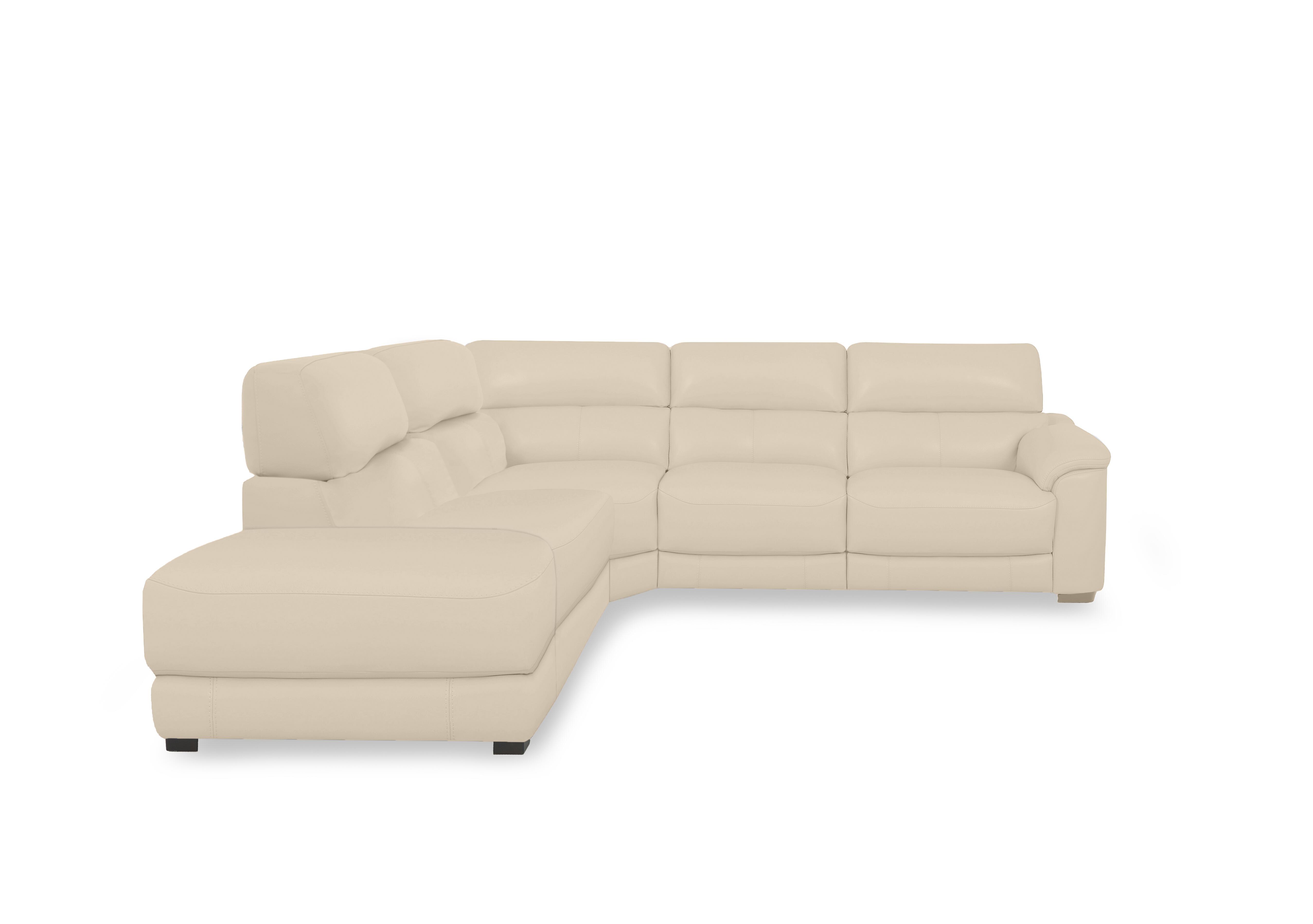 Nova Leather Power Recliner Storage Chaise End Corner Sofa with Power Headrests in Bv-862c Bisque on Furniture Village