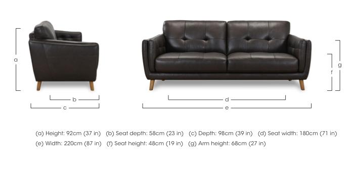 Soren 3 Seater 2 Cushion Leather Sofa in  on Furniture Village