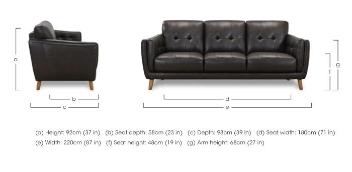 Soren 3 Seater 3 Cushion Leather Sofa in  on Furniture Village