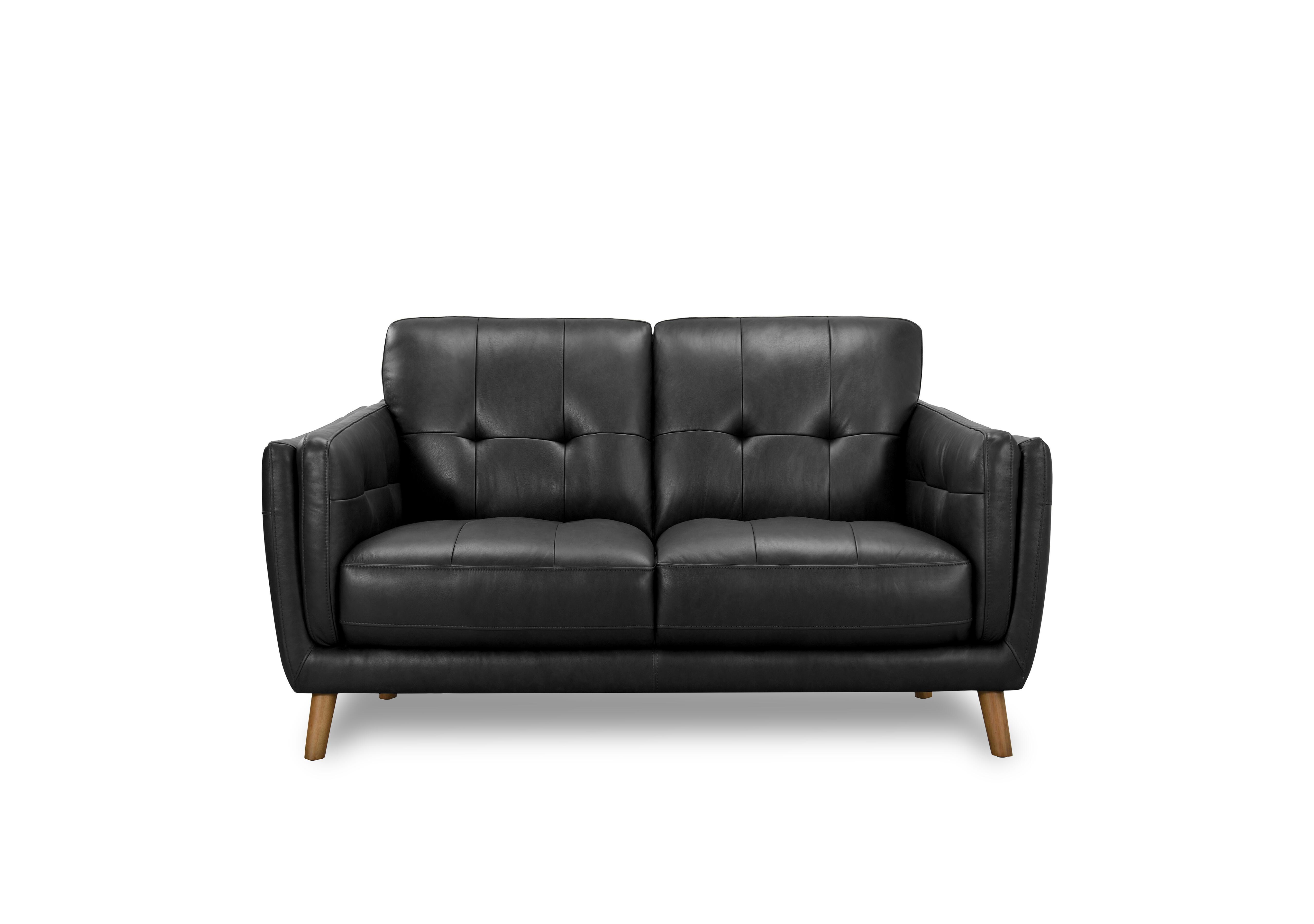 Soren 2 Seater Leather Sofa in Gunmetal H6312 on Furniture Village
