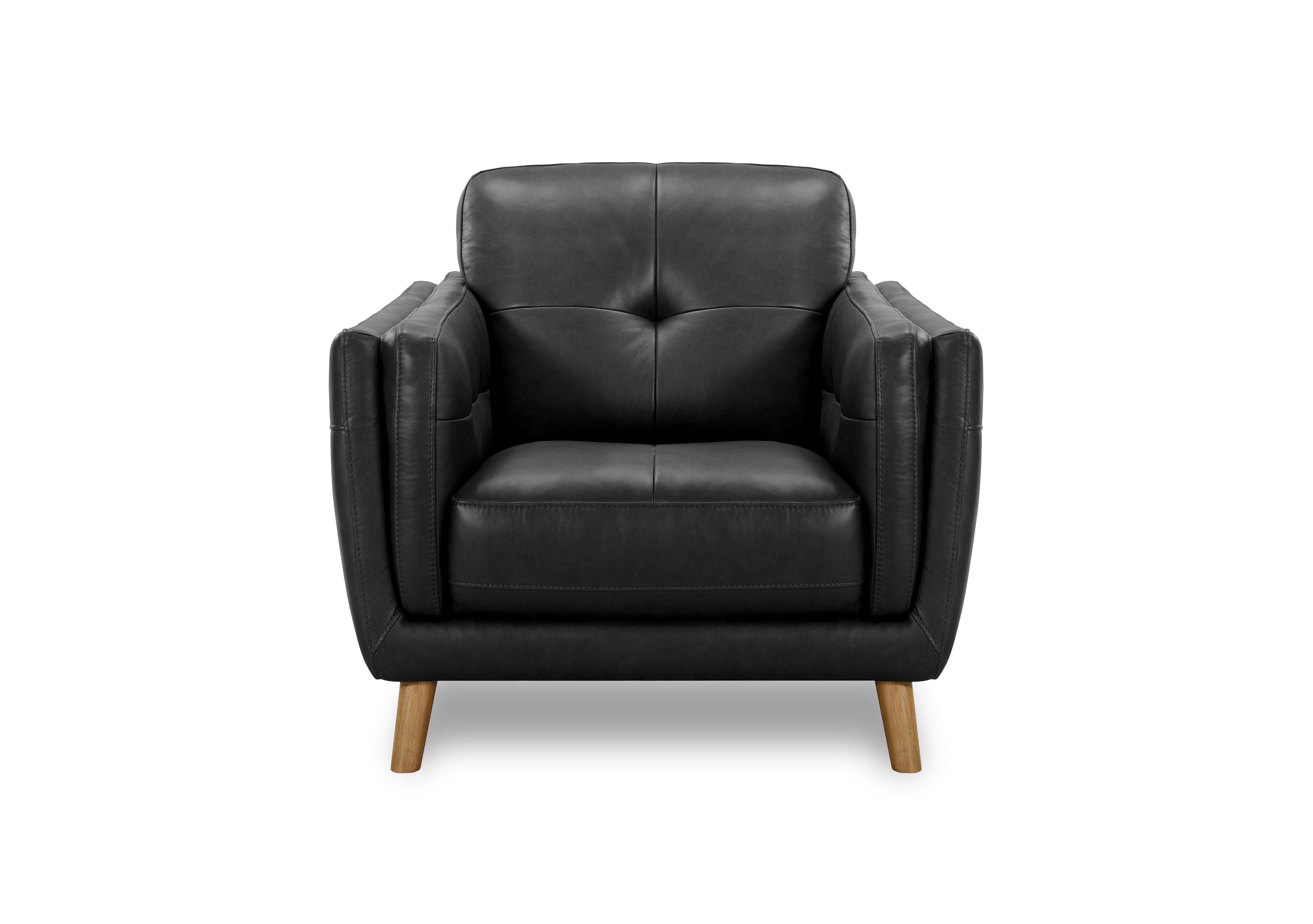 Soren Leather Armchair in Gunmetal H6312 on Furniture Village