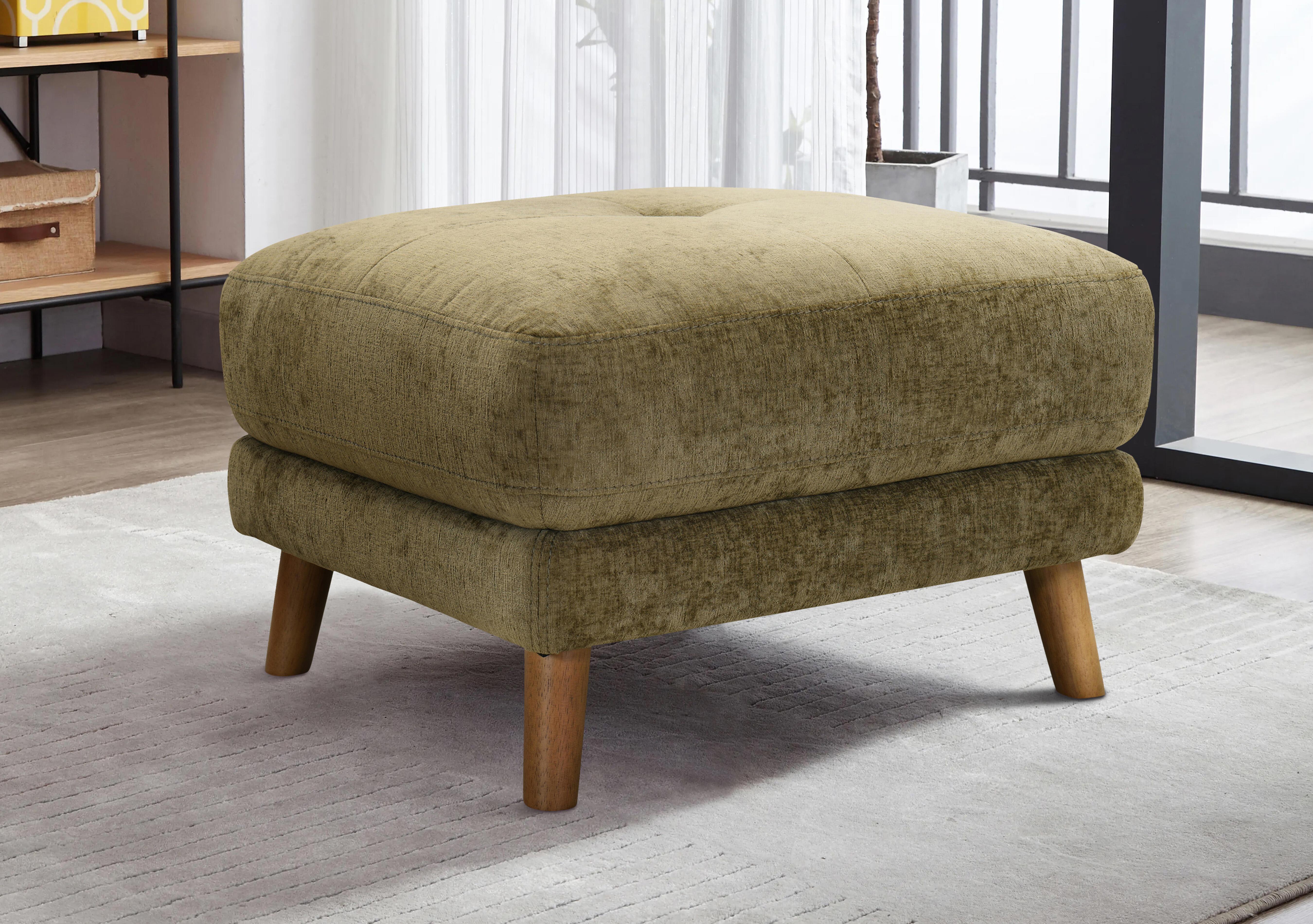 Soren Rectangular Fabric Footstool in  on Furniture Village