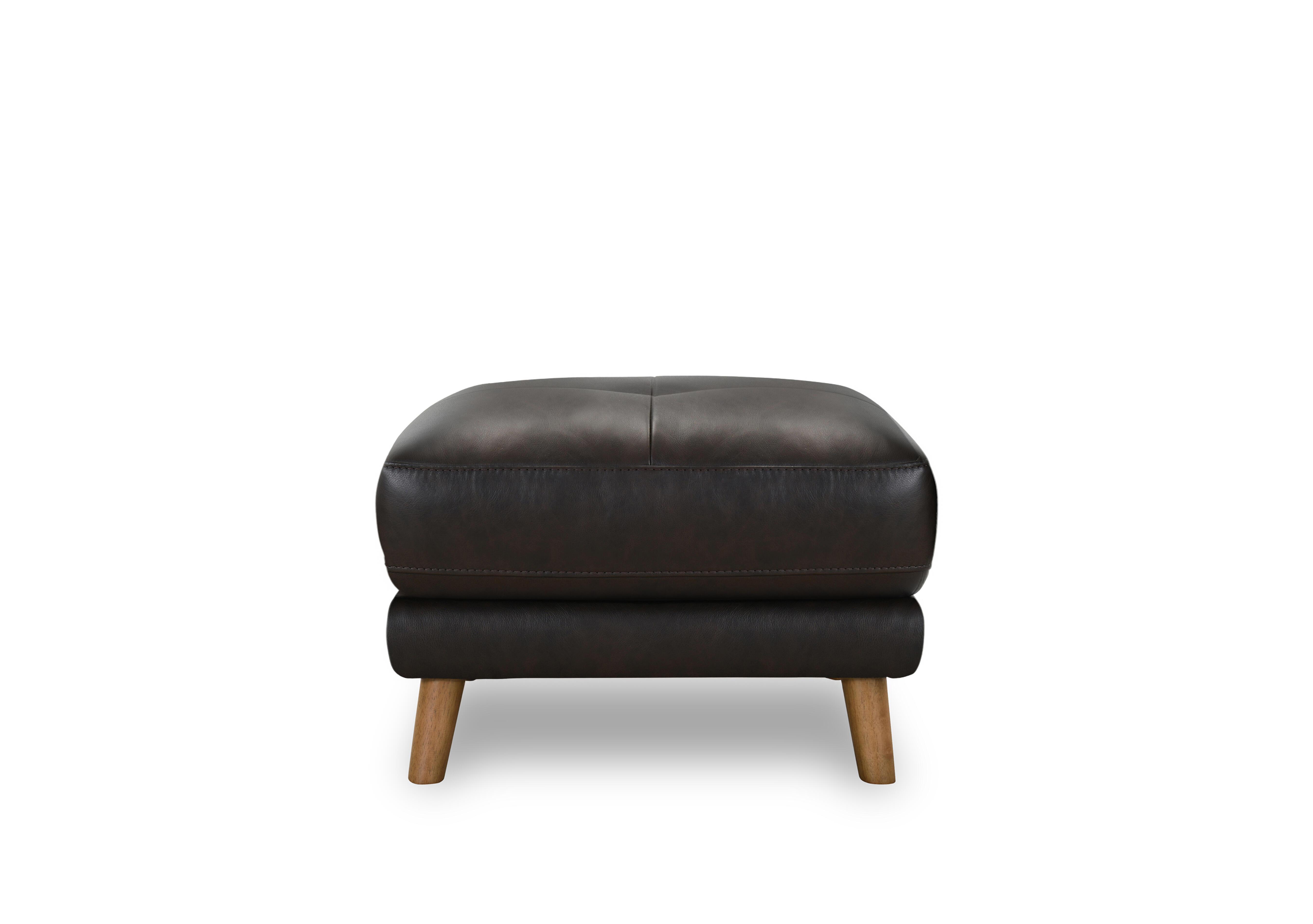 Soren Rectangular Leather Footstool in Americano H6314 on Furniture Village