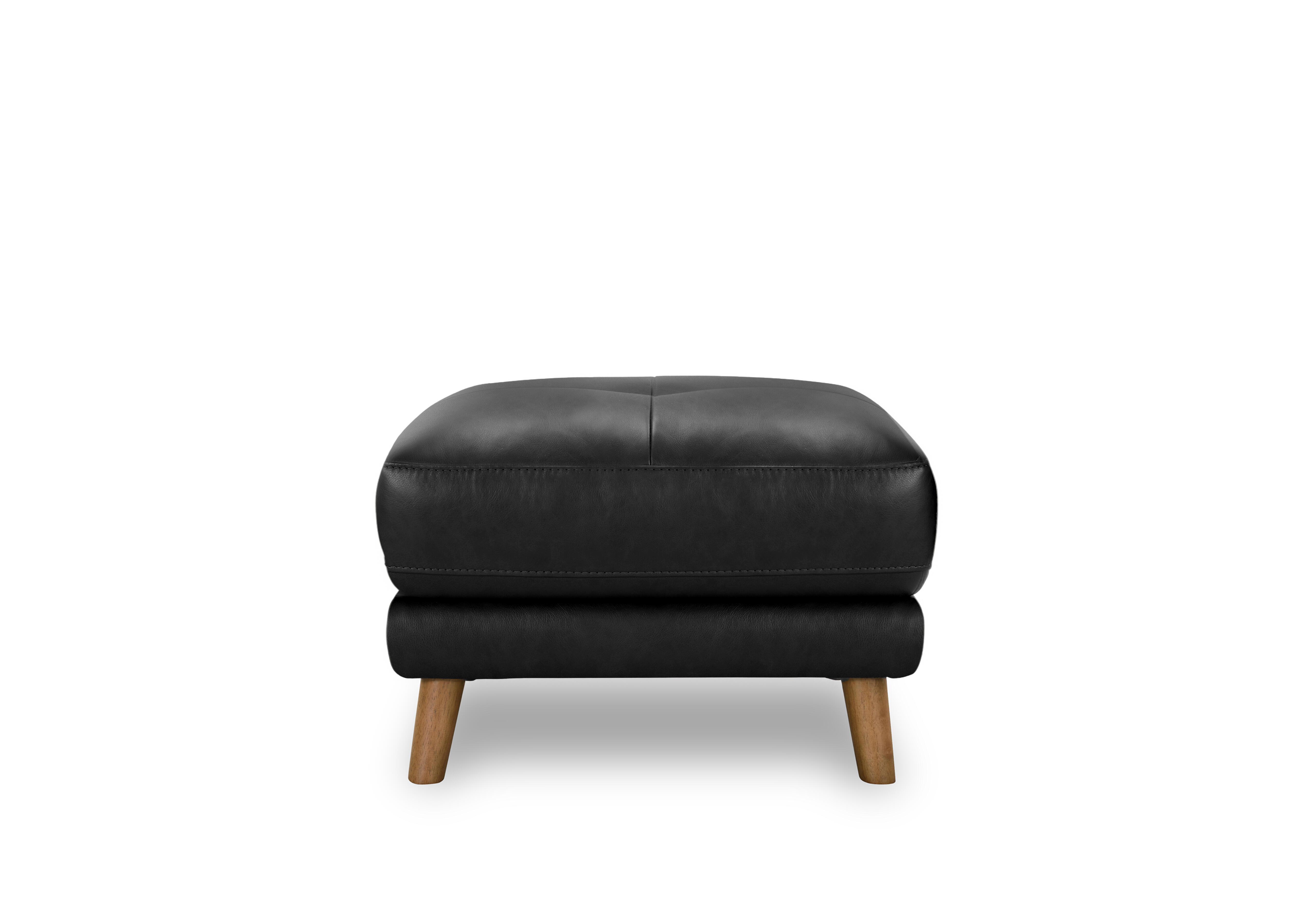 Soren Rectangular Leather Footstool in Gunmetal H6312 on Furniture Village