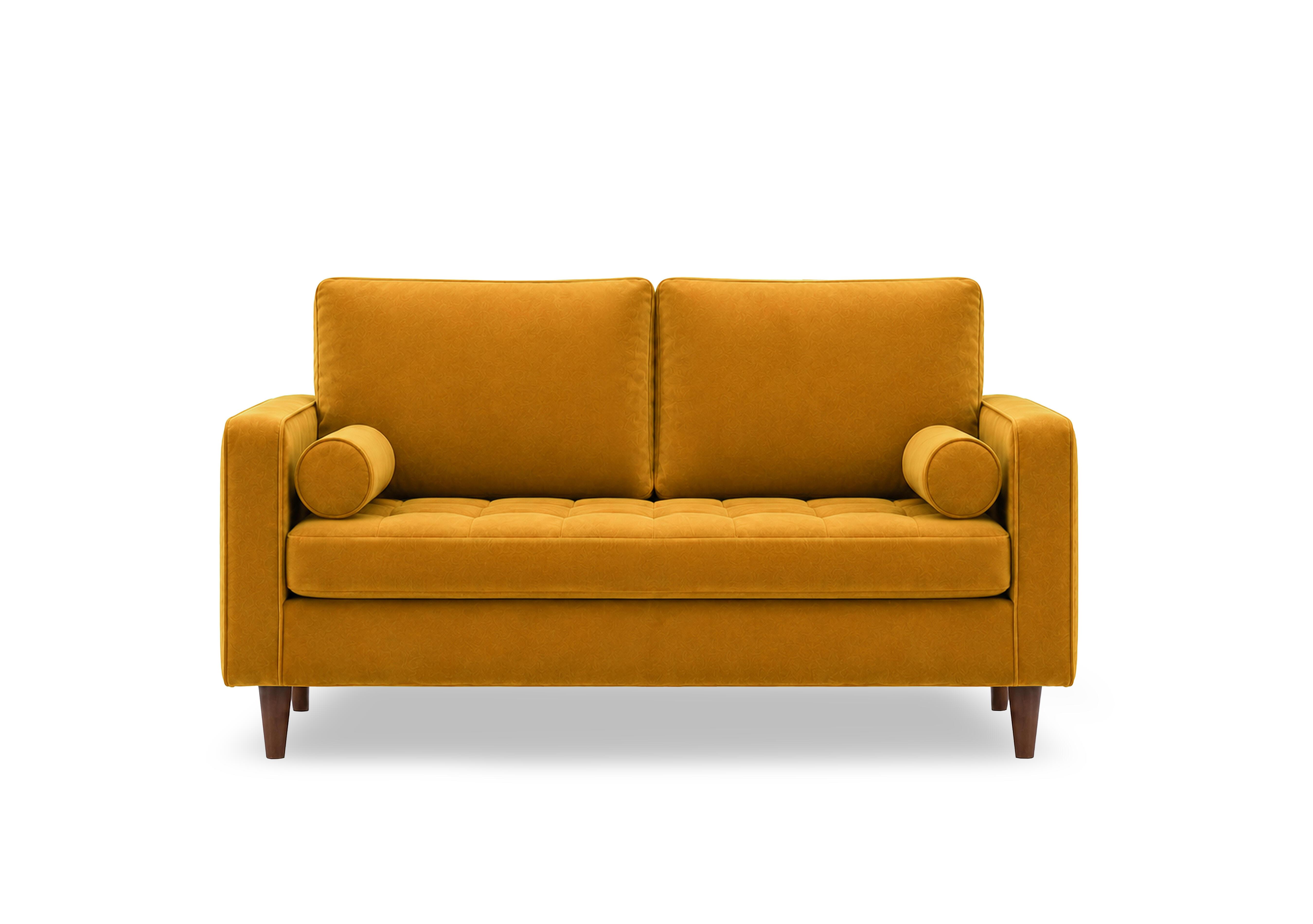 Sullivan 2 Seater Fabric Sofa in Tiffany Mustard Dk Ft on Furniture Village