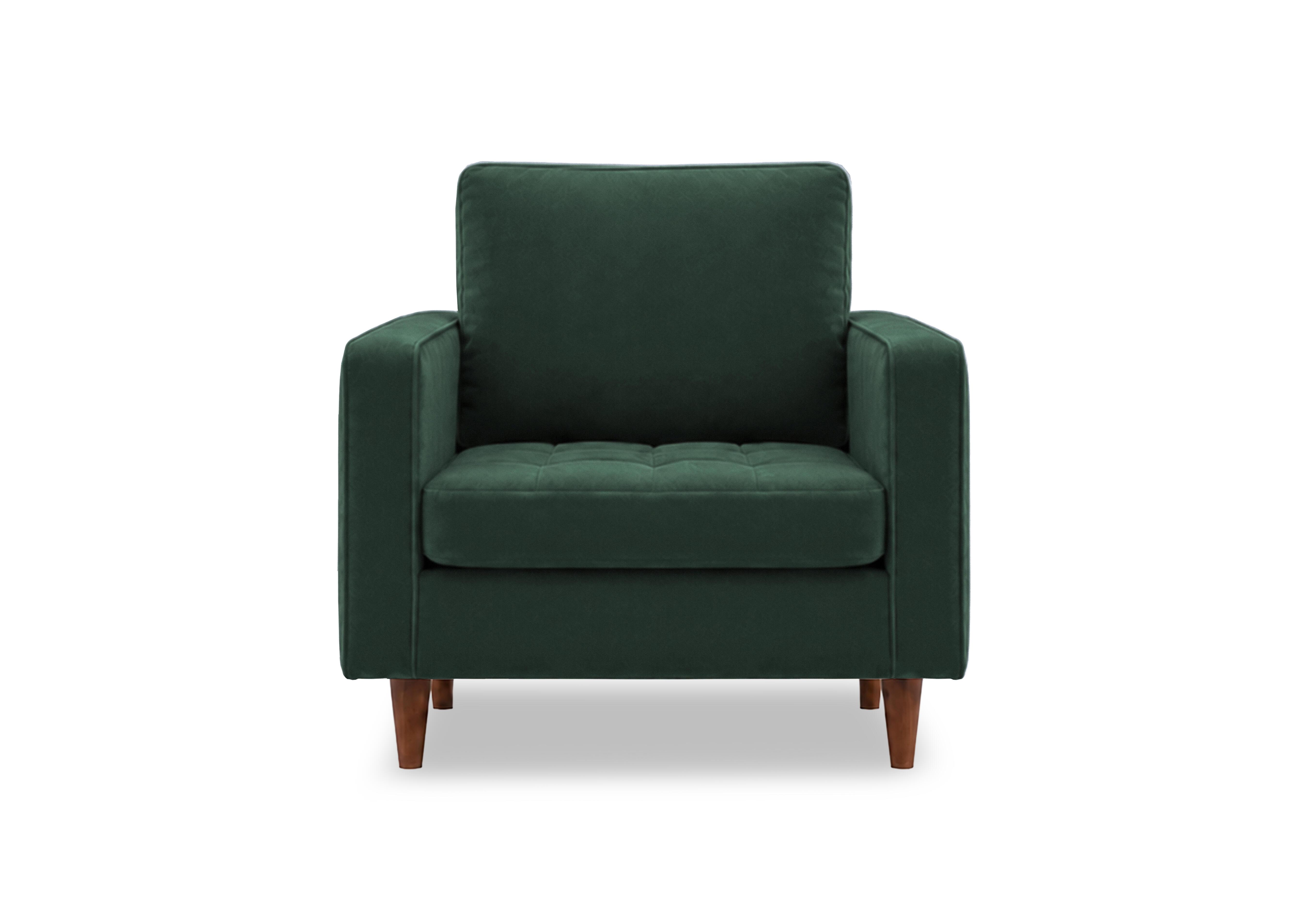Sullivan Fabric Armchair in Tiffany Jungle Green Dk Ft on Furniture Village