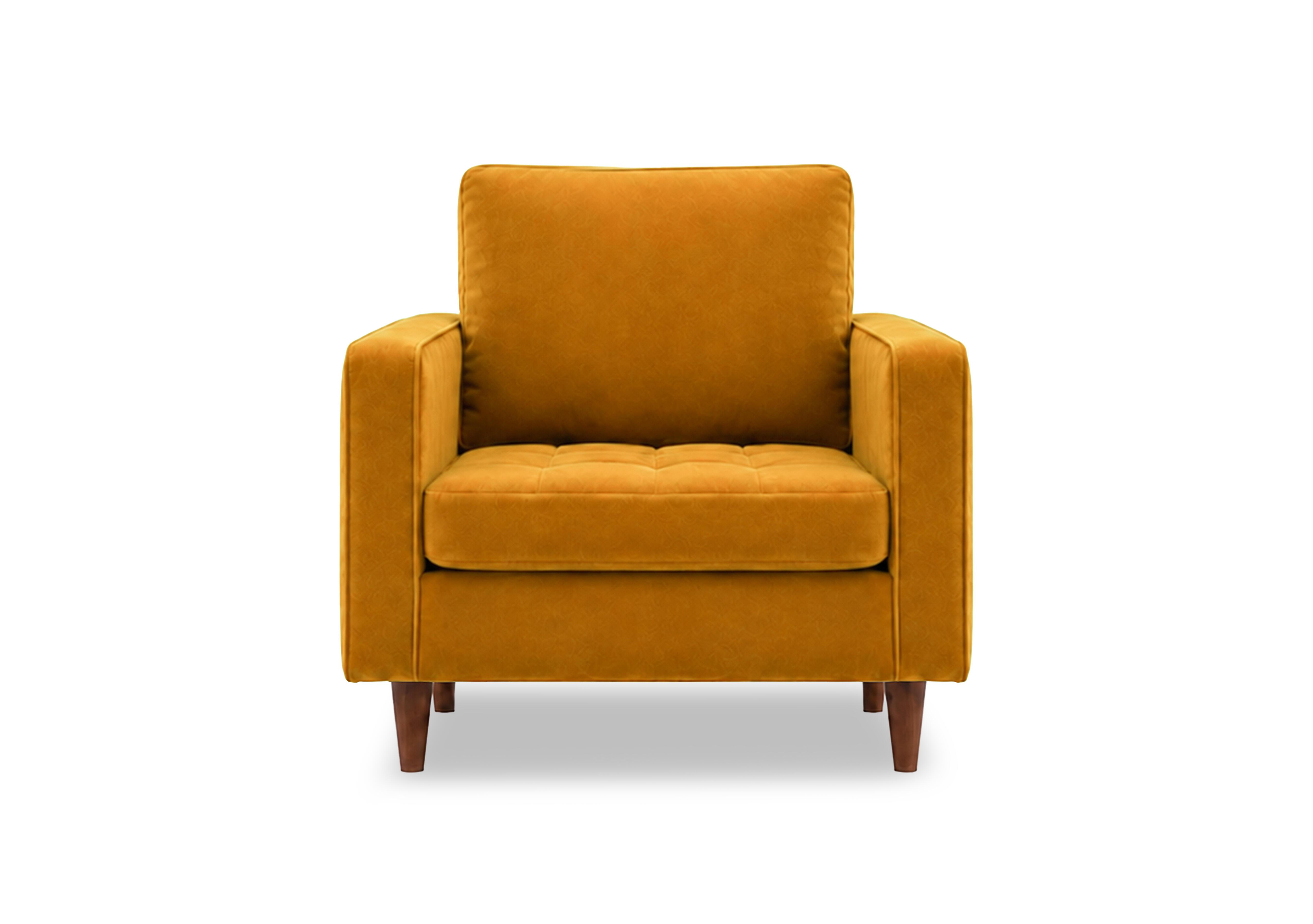 Sullivan Fabric Armchair in Tiffany Mustard Dk Ft on Furniture Village