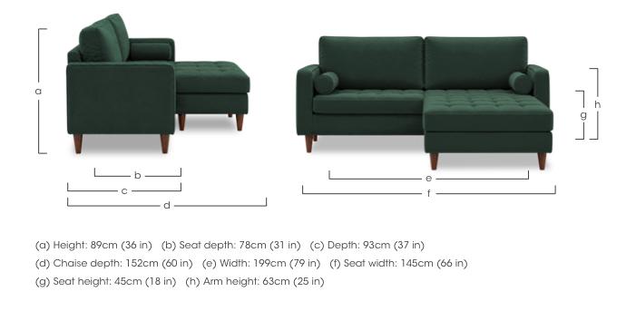 Sullivan 3 Seater Fabric Sofa with Reversible Chaise End in  on Furniture Village