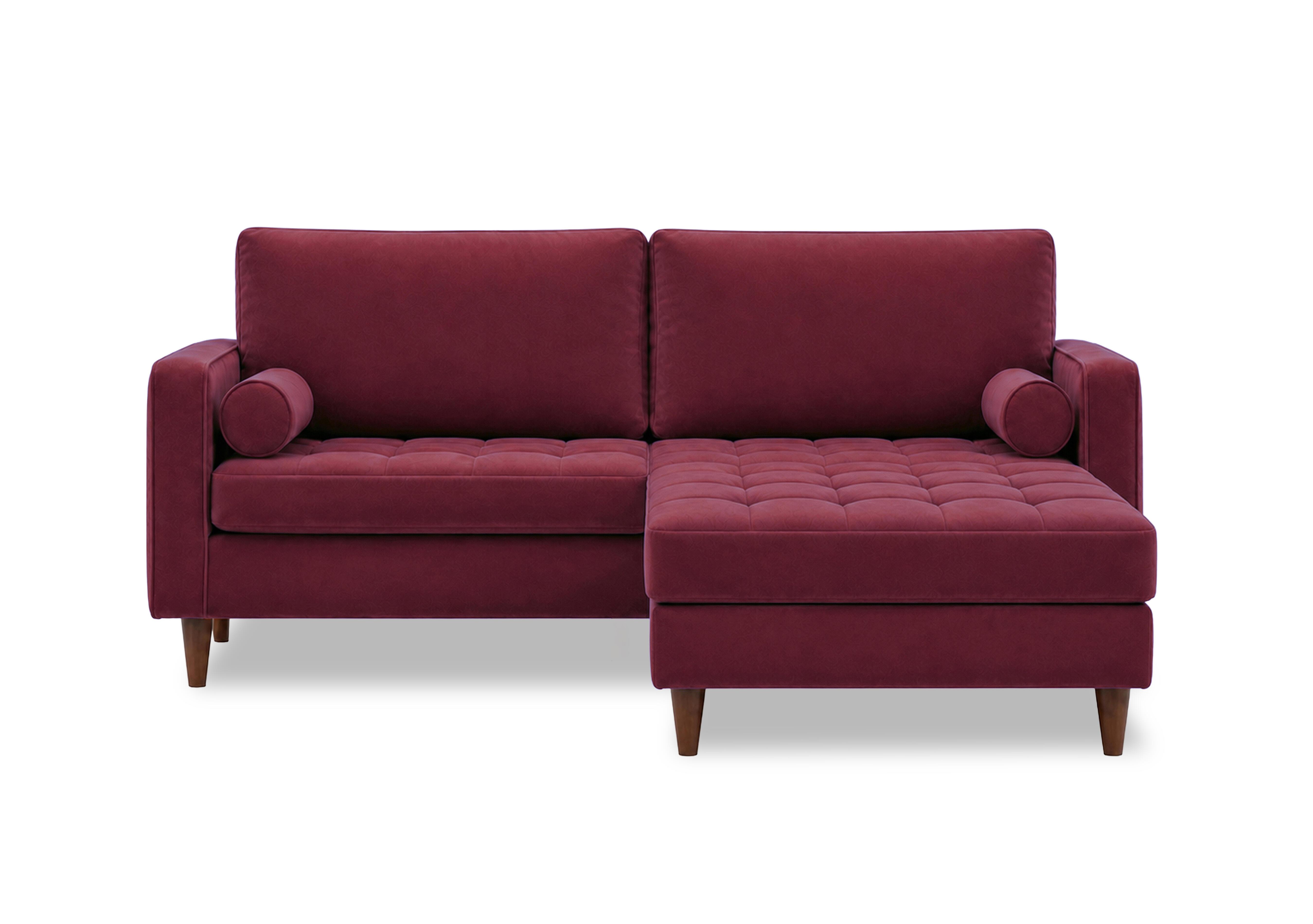 Sullivan 3 Seater Fabric Sofa with Reversible Chaise End in Tiffany Chianti Dk Ft on Furniture Village