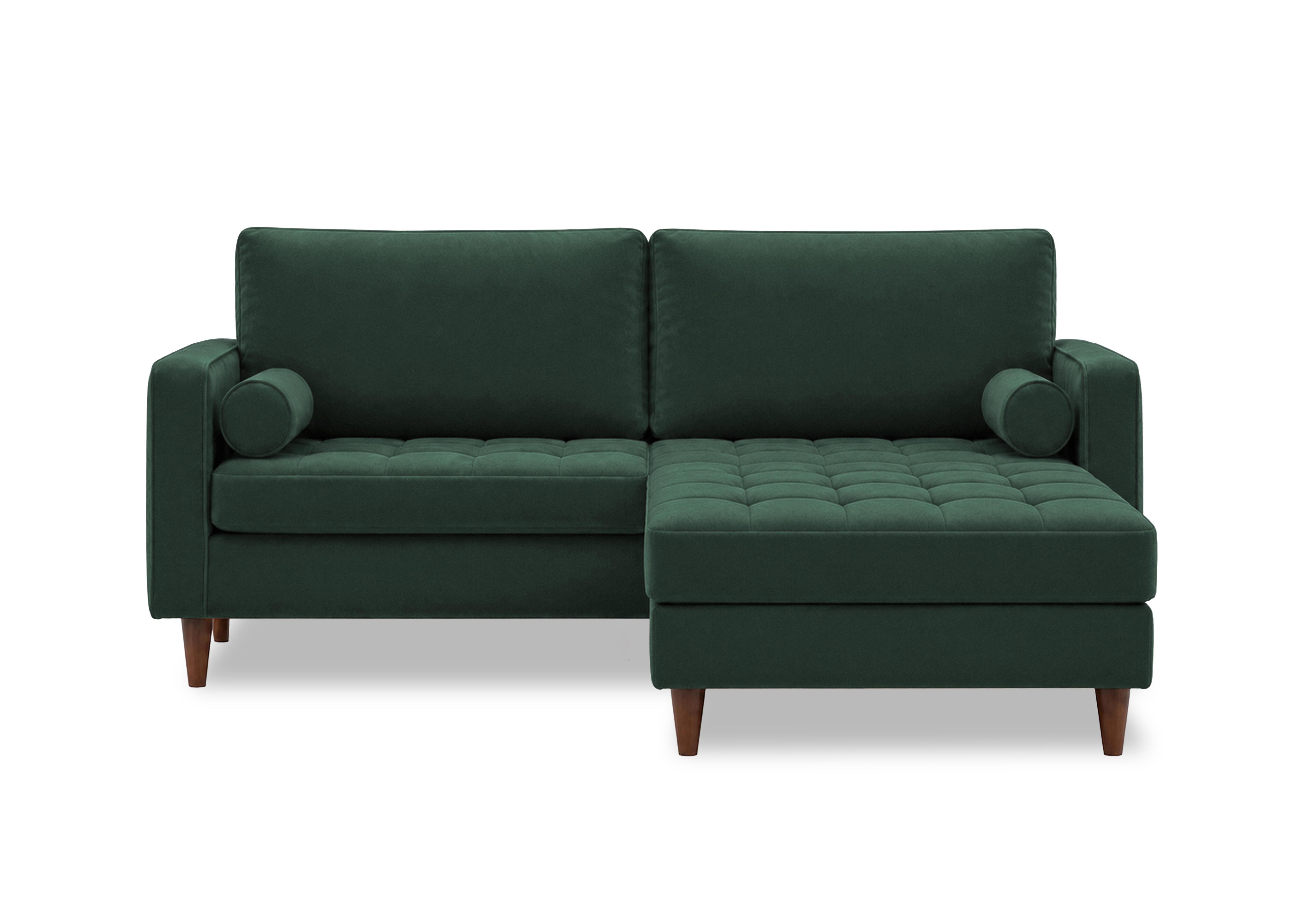 Sullivan 3 Seater Fabric Sofa with Reversible Chaise End in Tiffany Jungle Green Dk Ft on Furniture Village