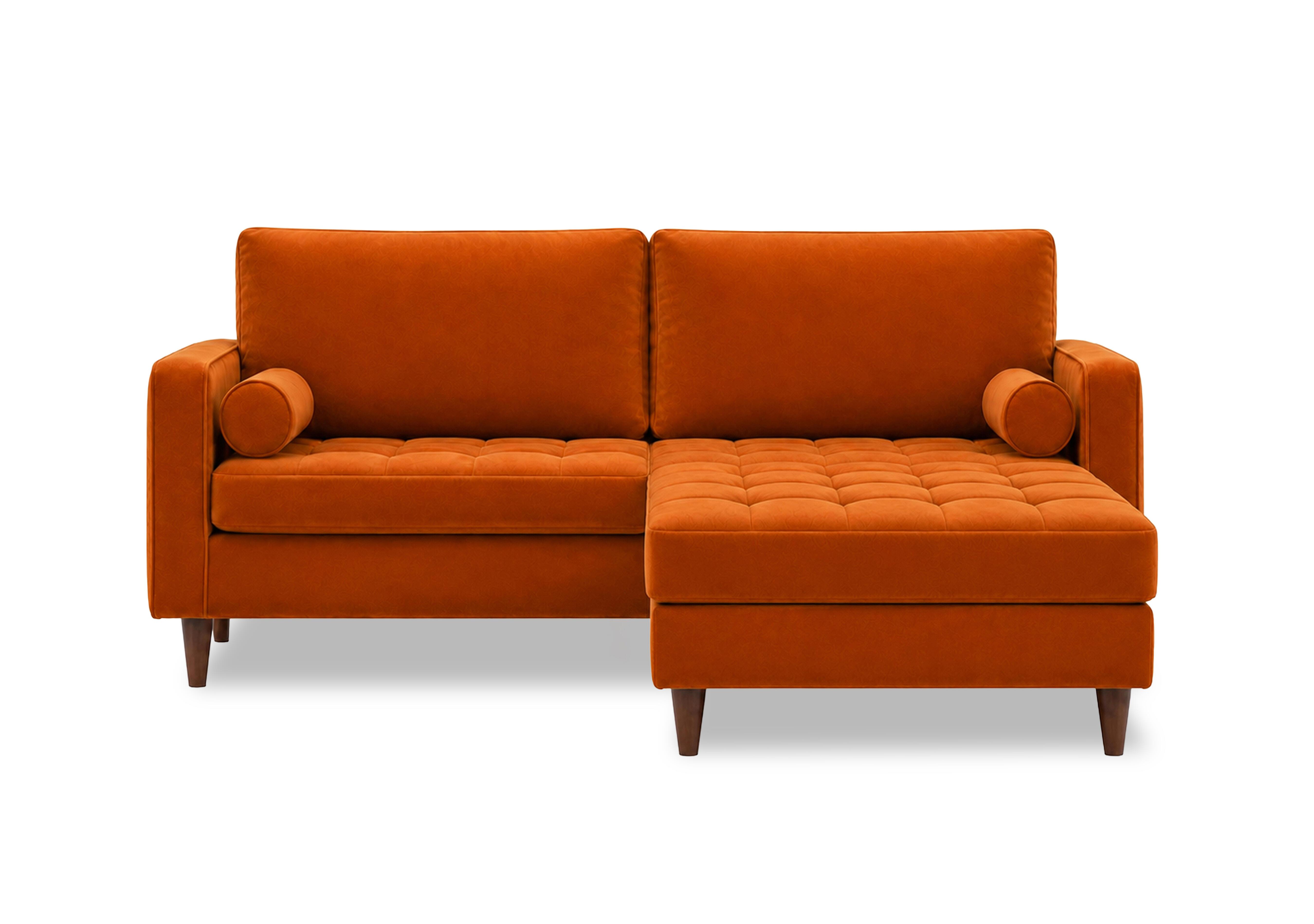 Sullivan 3 Seater Fabric Sofa with Reversible Chaise End in Tiffany Rust Dk Ft on Furniture Village