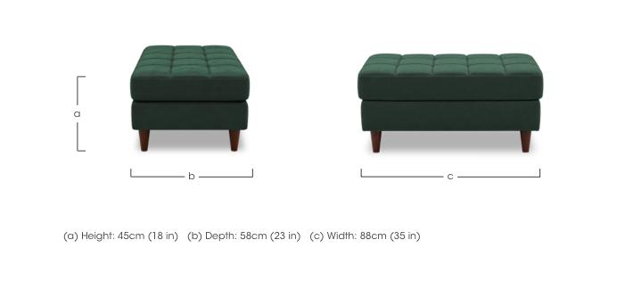 Sullivan Rectangular Fabric Footstool in  on Furniture Village