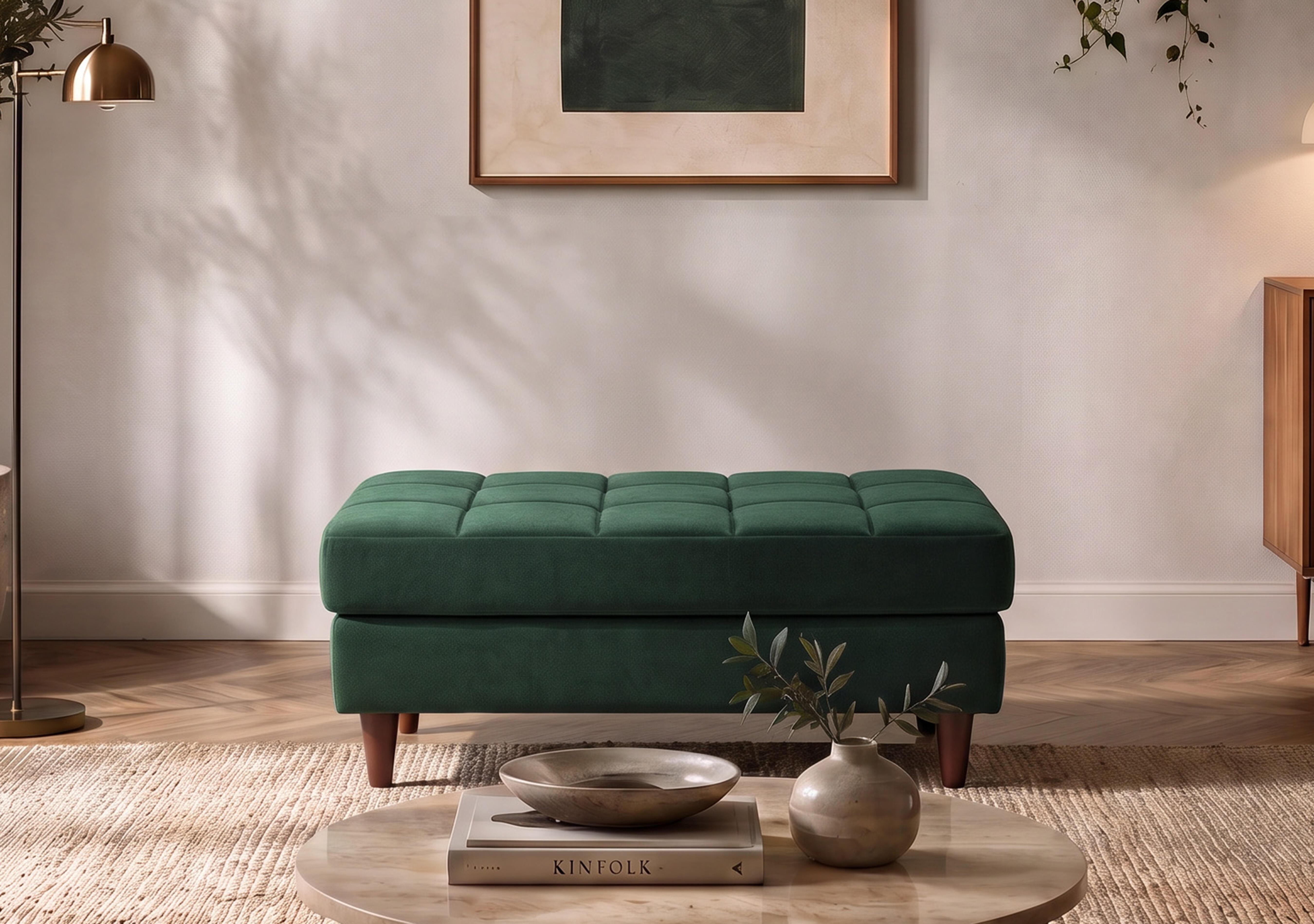 Sullivan Rectangular Fabric Footstool in  on Furniture Village