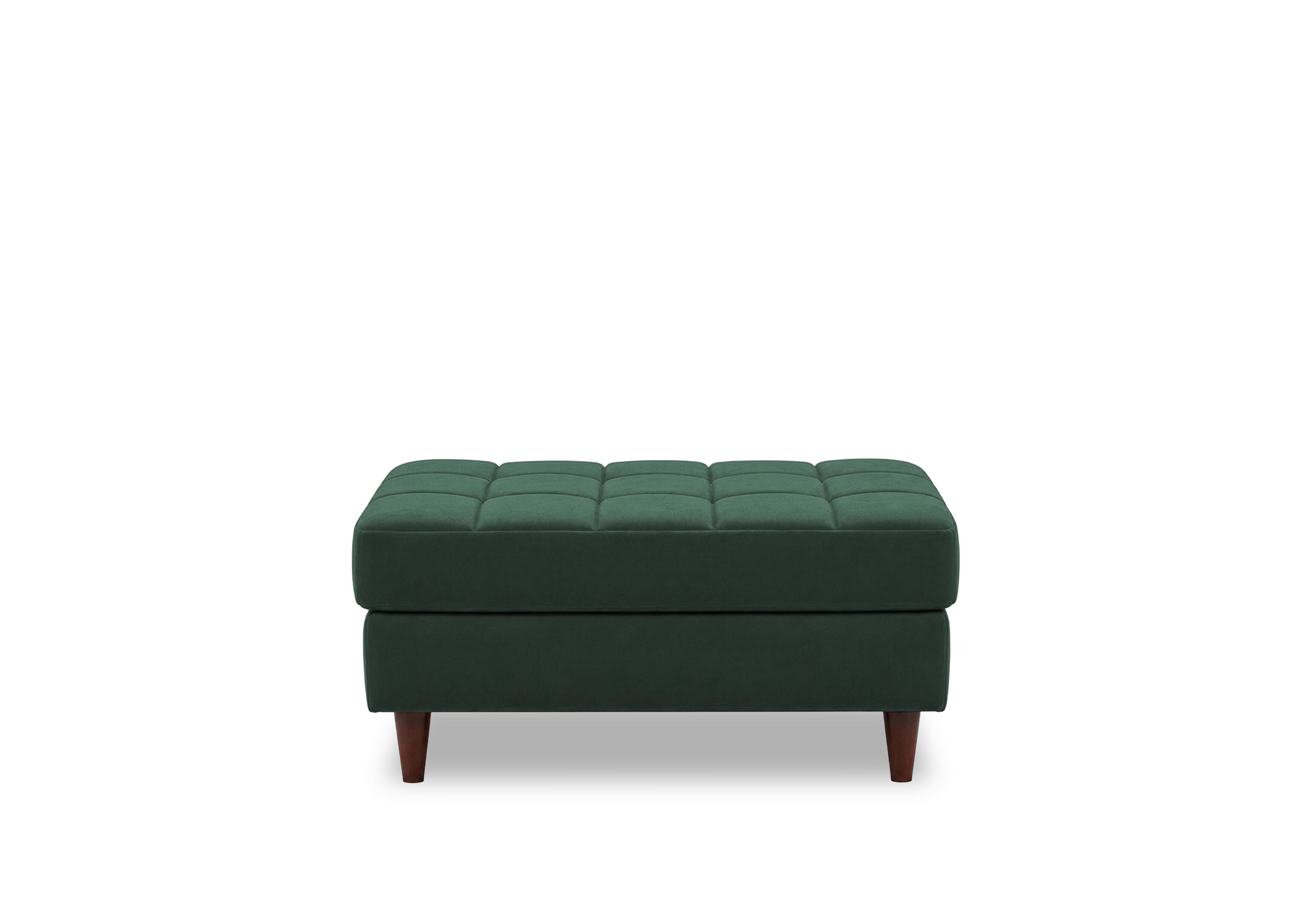 Sullivan Rectangular Fabric Footstool in Tiffany Jungle Green Dk Ft on Furniture Village