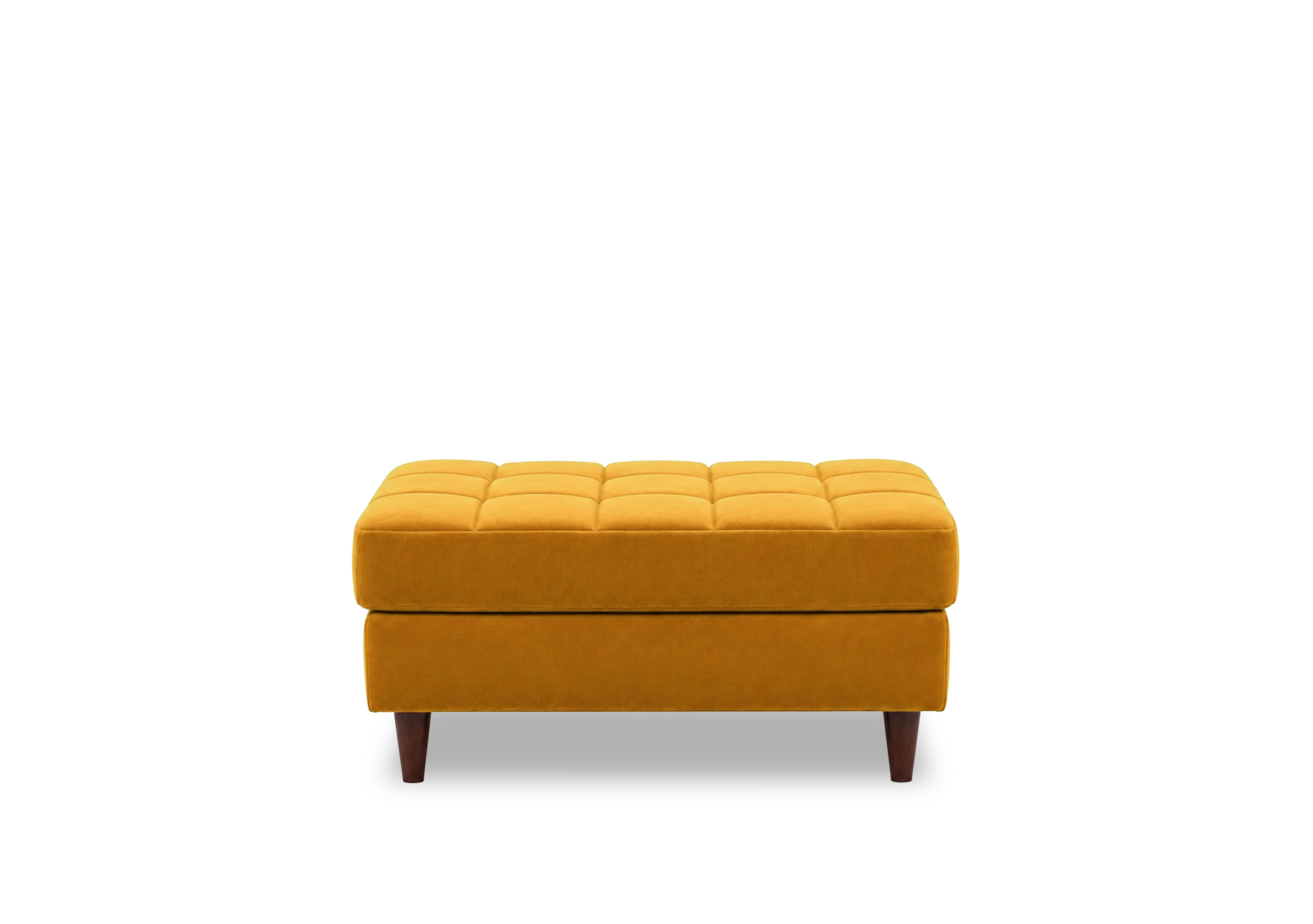 Sullivan Rectangular Fabric Footstool in Tiffany Mustard Dk Ft on Furniture Village