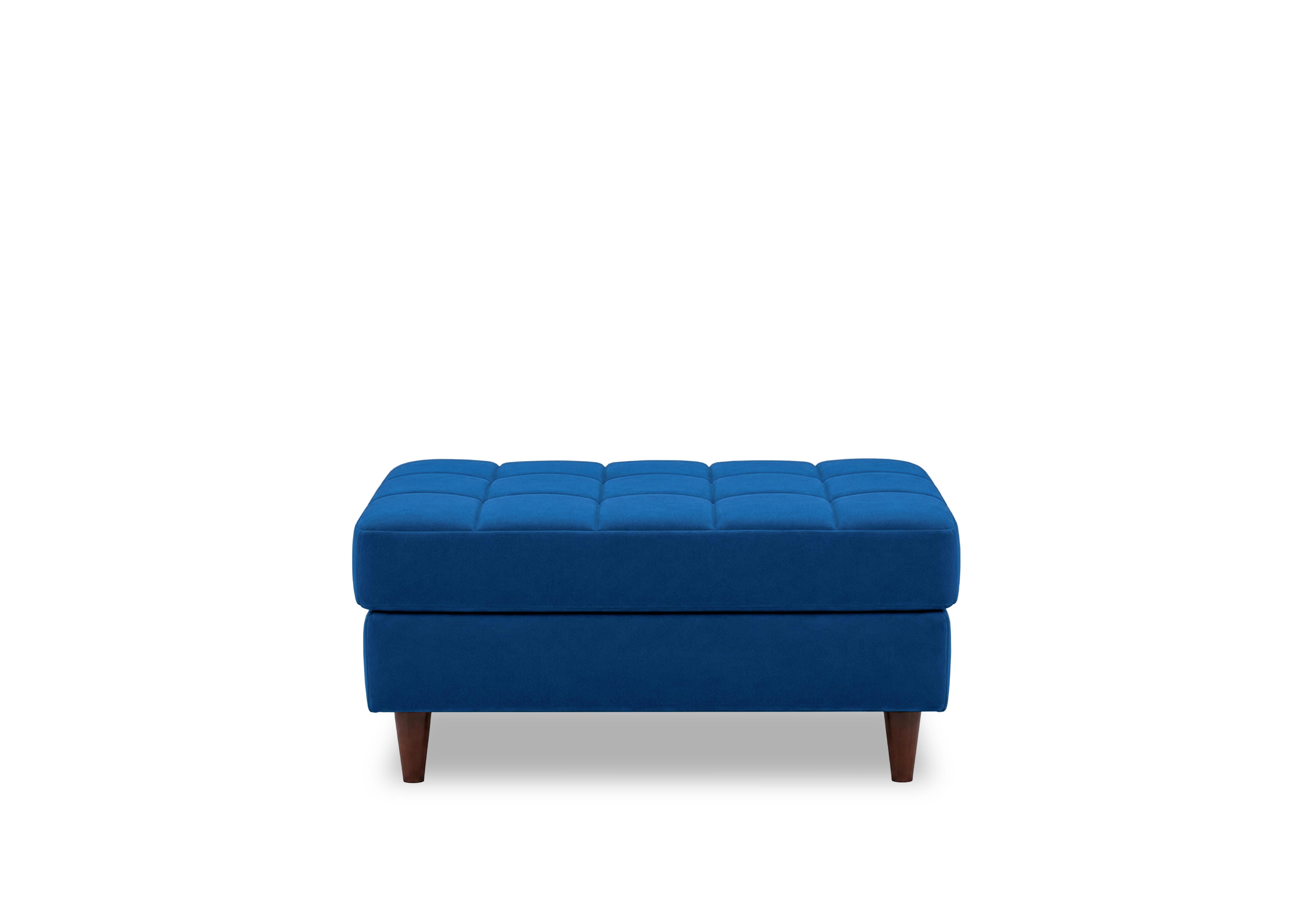 Sullivan Rectangular Fabric Footstool in Tiffany Navy Dk Ft on Furniture Village