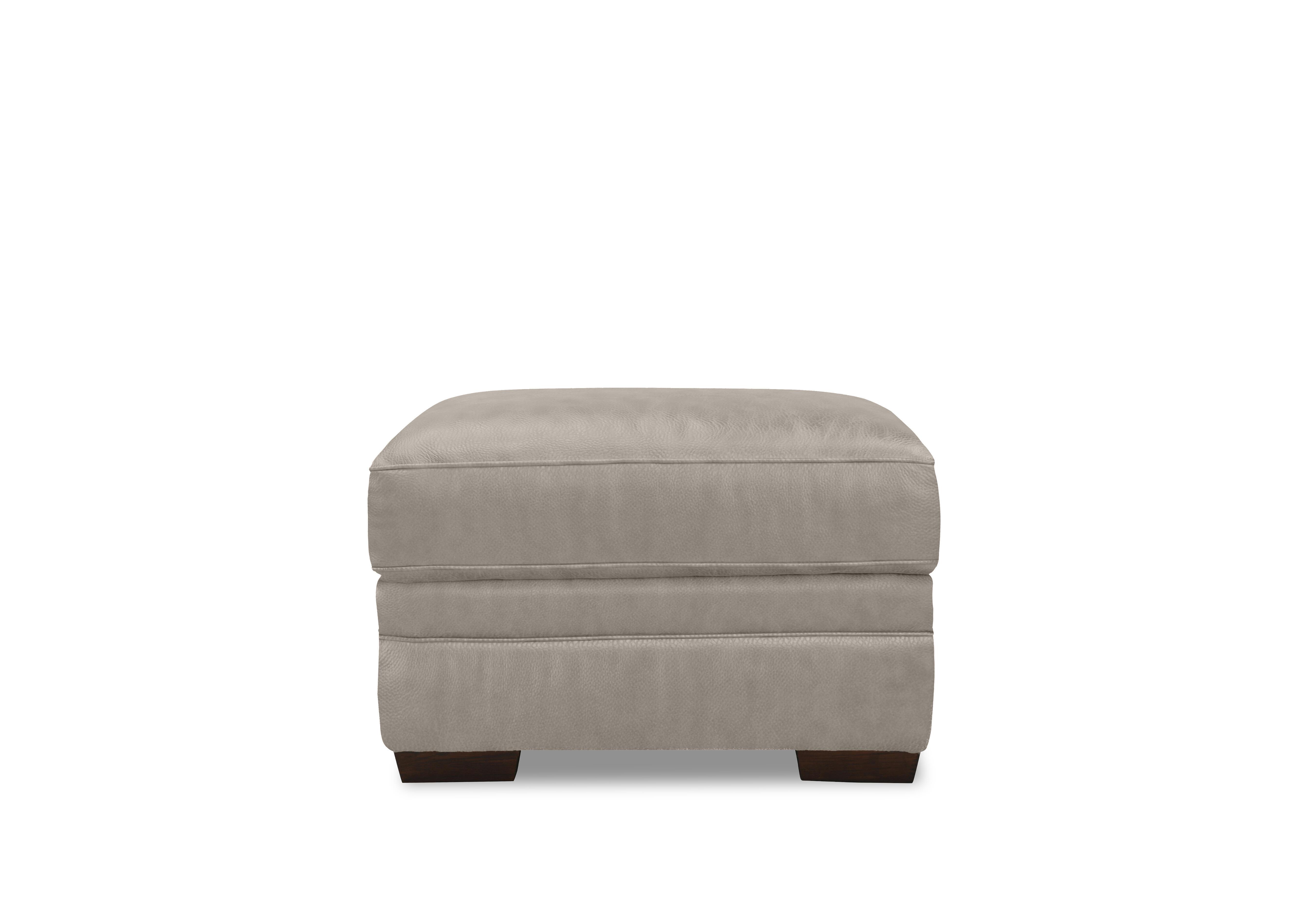 Aspen Rectangular Leather Storage Footstool in Greige M4414 on Furniture Village
