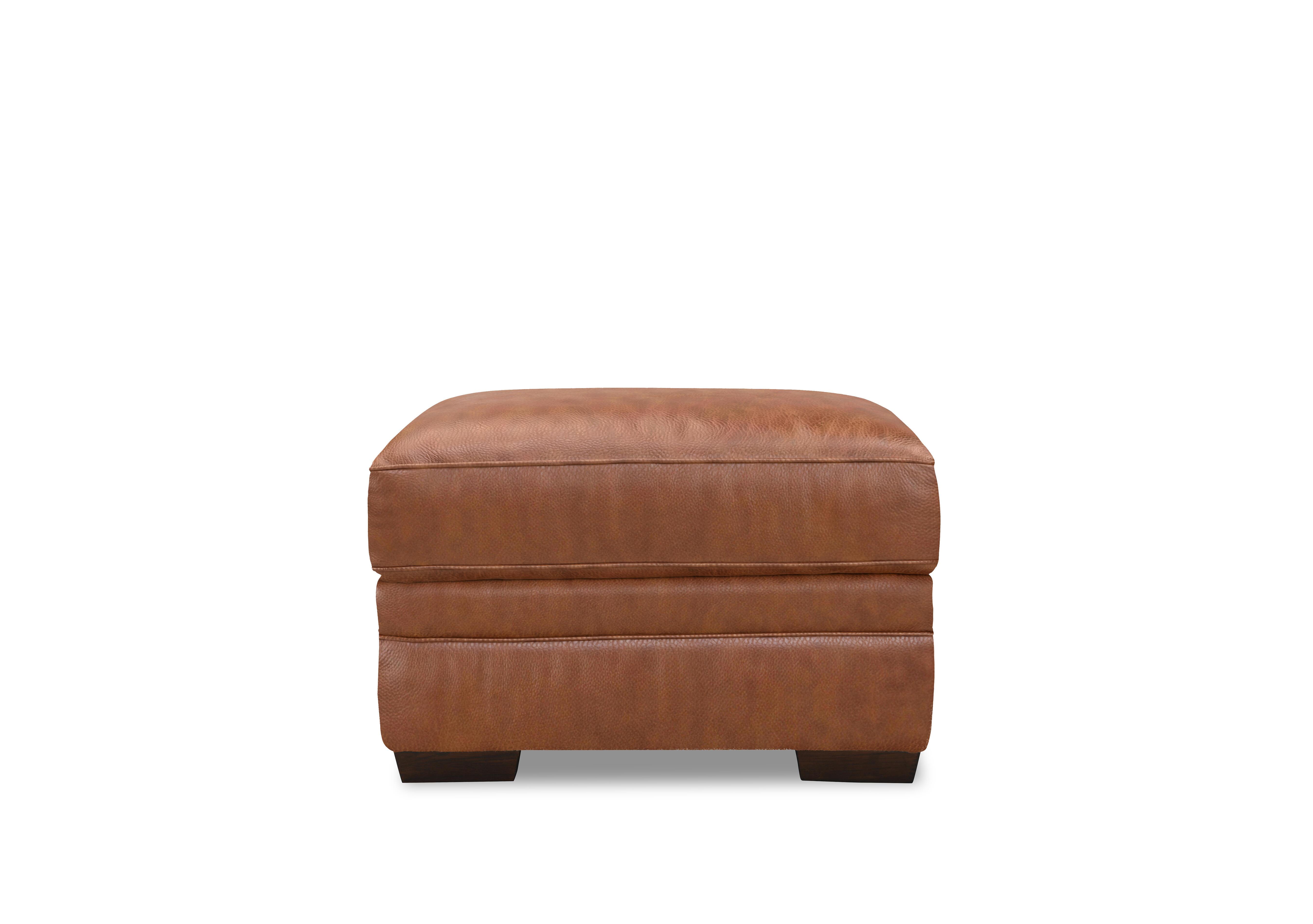Aspen Rectangular Leather Storage Footstool in Scotch M4415 on Furniture Village