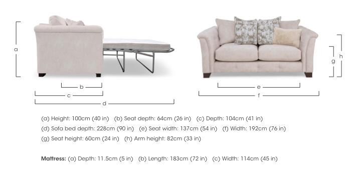 Aura 2 Seater Fabric Scatter Back Sofa Bed in  on Furniture Village