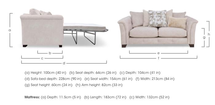 Aura 3 Seater Fabric Scatter Back Sofa Bed in  on Furniture Village