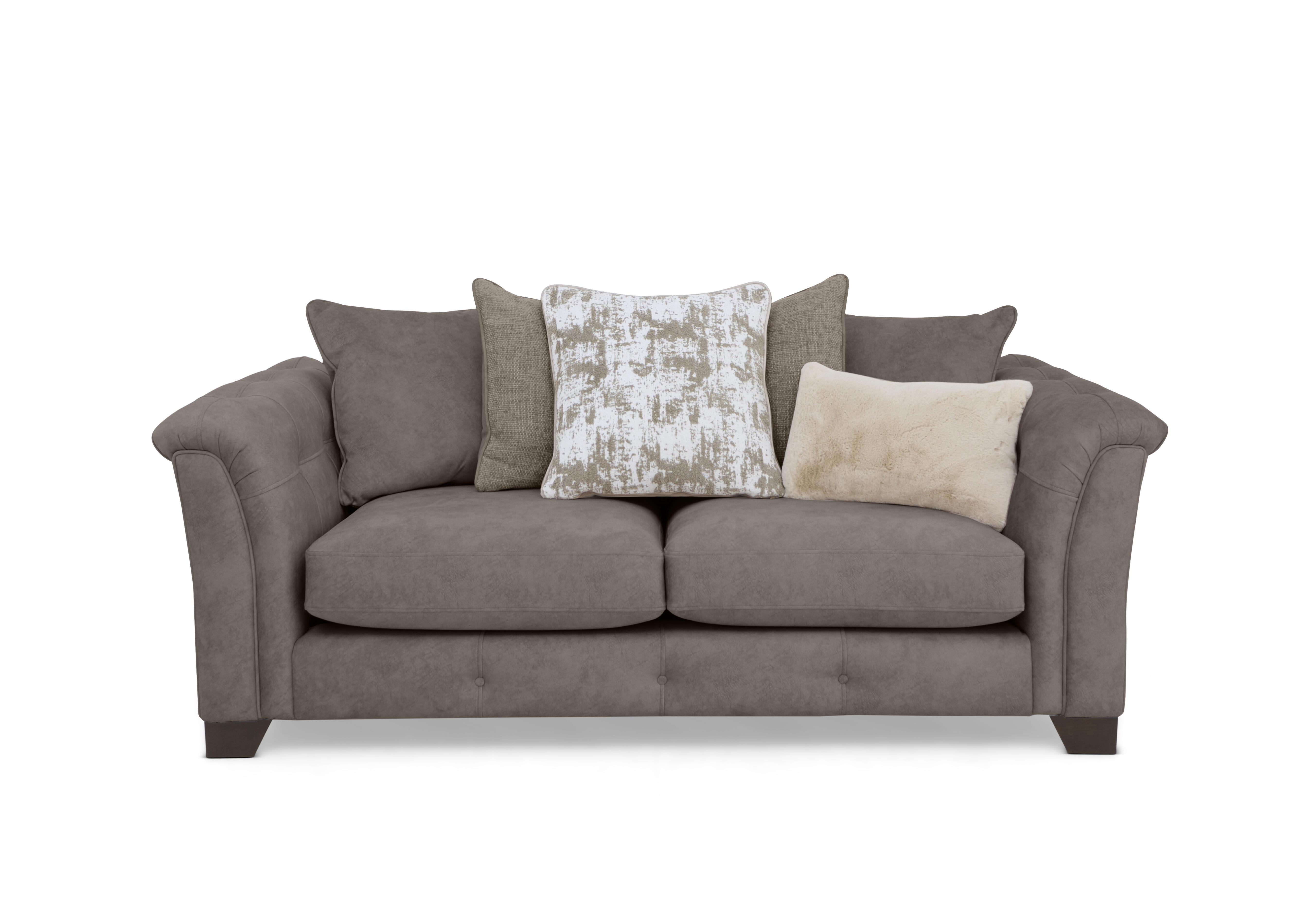 Aura 3 Seater Fabric Scatter Back Sofa Bed in Kenzo Chocolate Dw Ft on Furniture Village