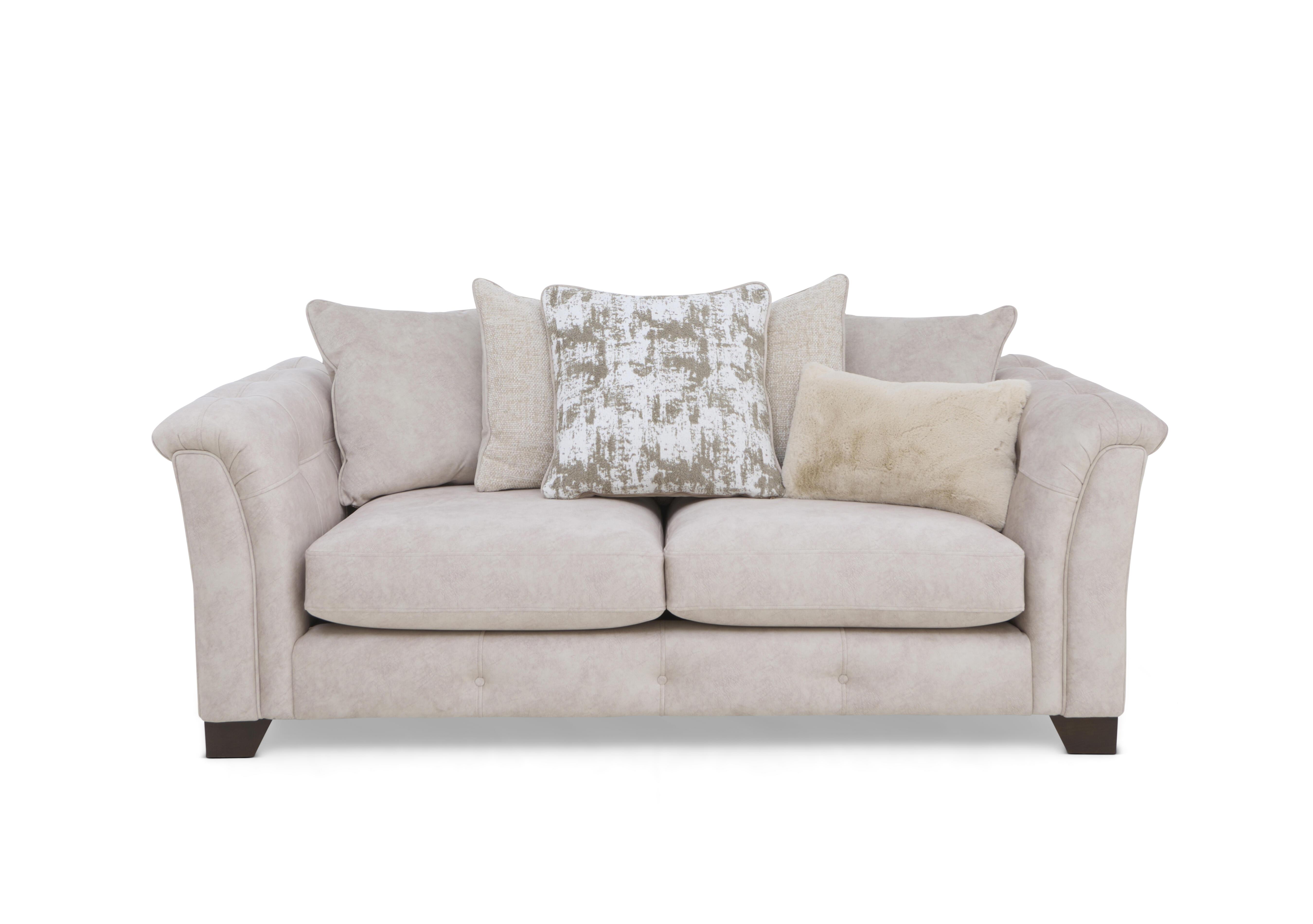 Aura 3 Seater Fabric Scatter Back Sofa Bed in Kenzo Cream Dw Ft on Furniture Village