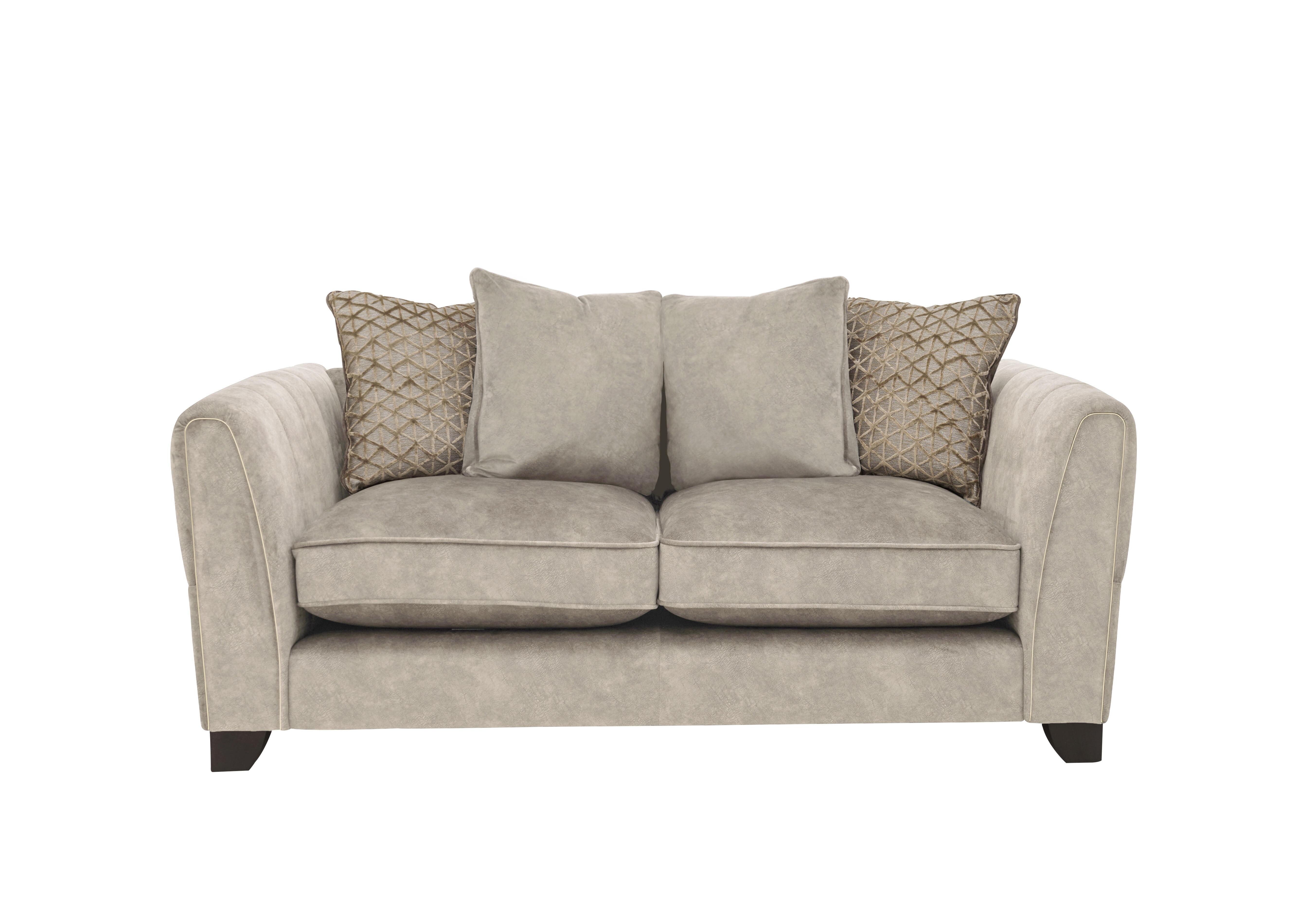 Mariah 2 Seater Fabric Scatter Back Sofa Bed in Dapple Cream-Tri Brass Insert on Furniture Village
