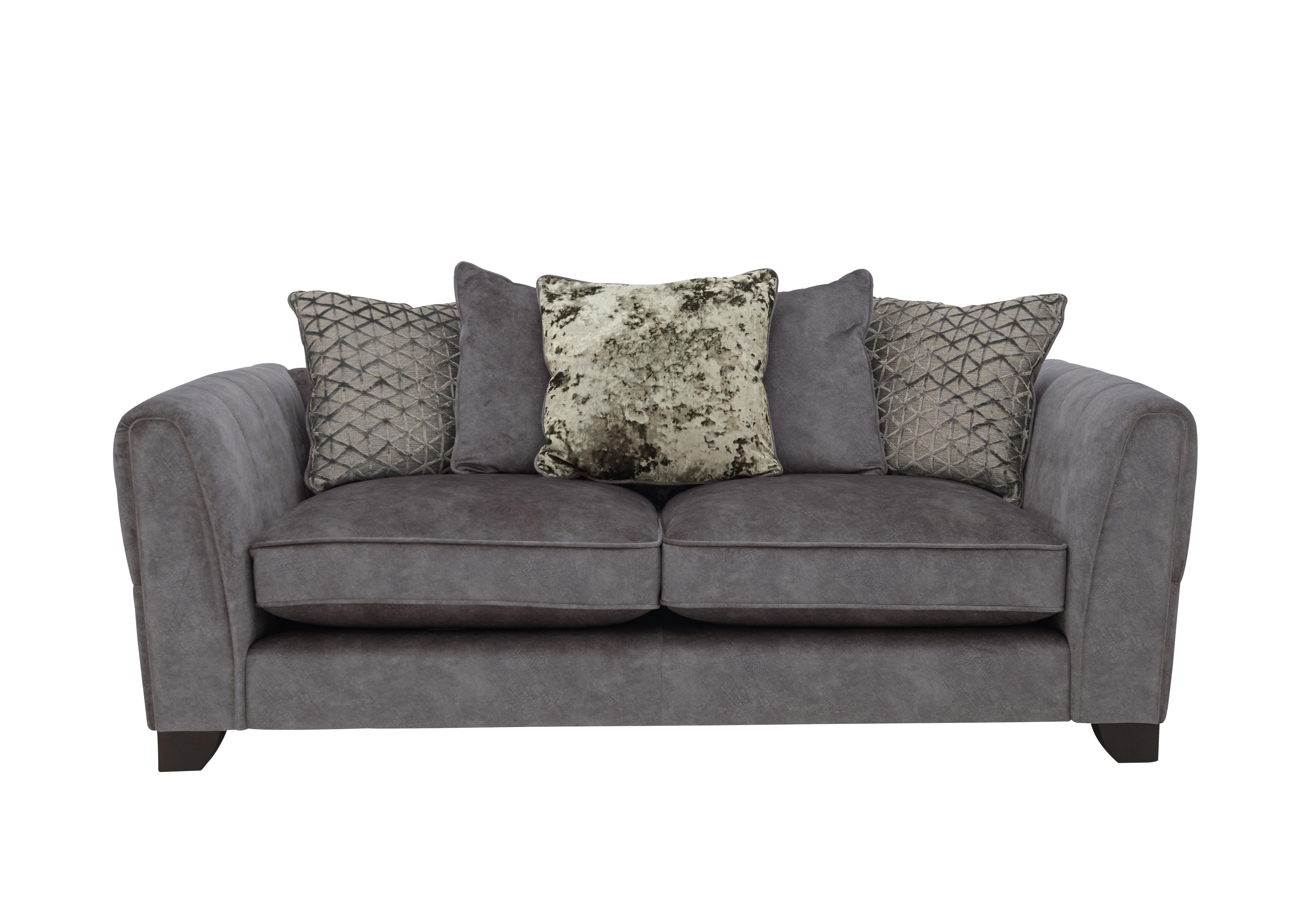 Mariah 3 Seater Fabric Scatter Back Sofa Bed in Dapple Moleskin-Tri No Insert on Furniture Village