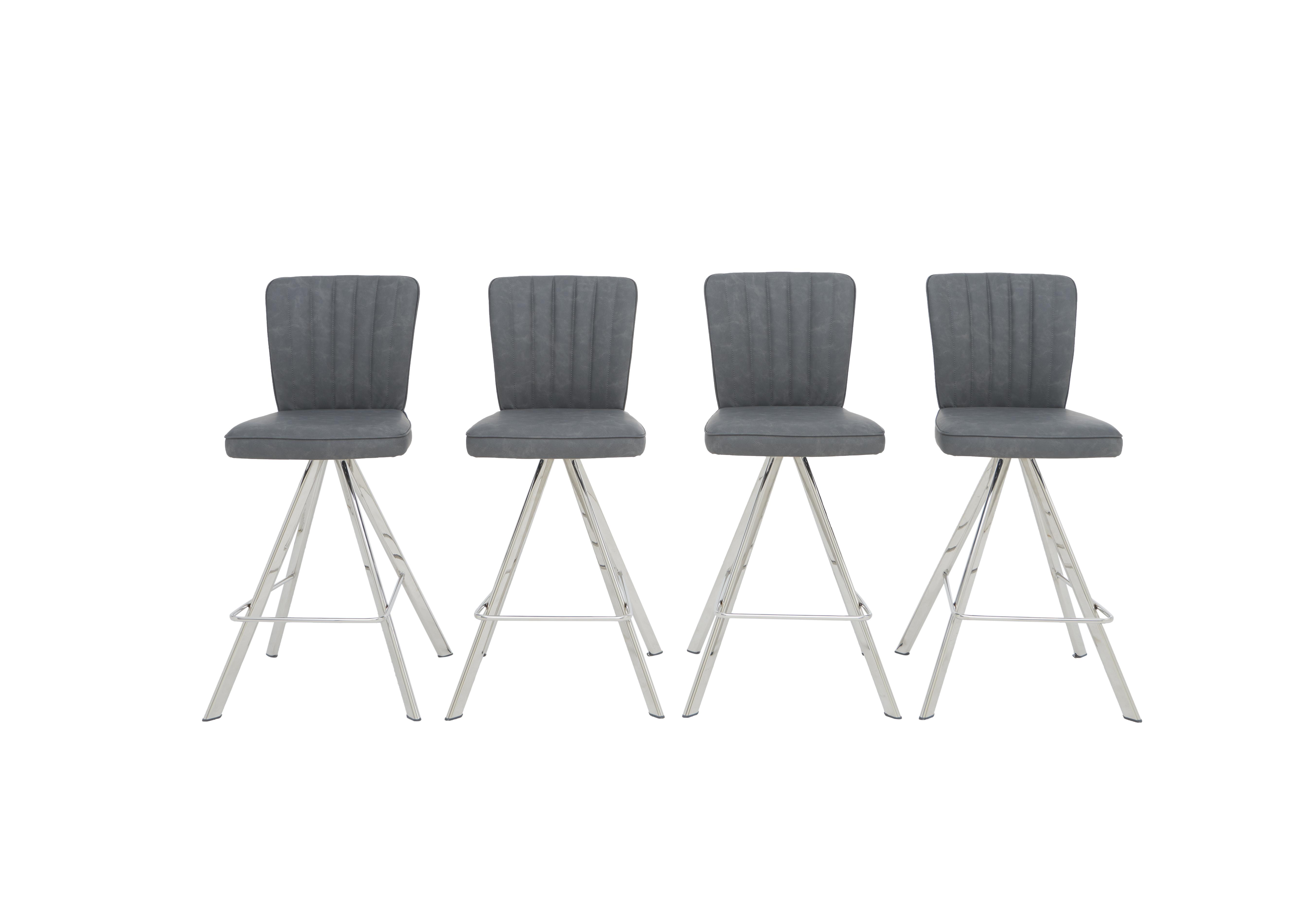 Vegas Set of 4 Faux Leather Swivel Barstools in  on Furniture Village
