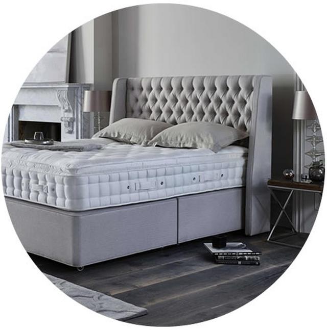 Grey Upholstered Bed