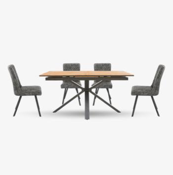 Earth Pop-Up Extending Dining Table and 4 Dining Chairs