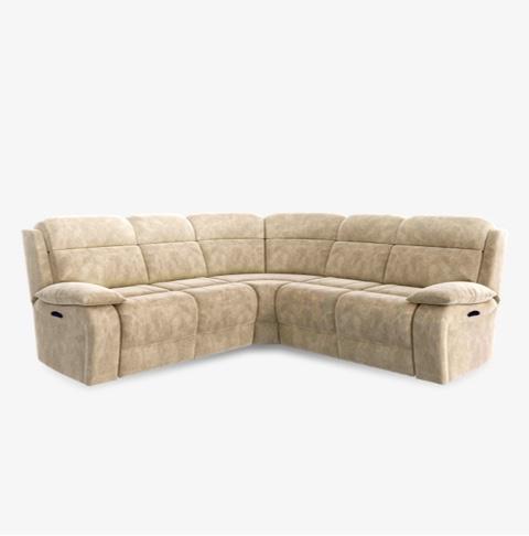 Moreno Fabric Power Recliner Corner Sofa with Power Headrests