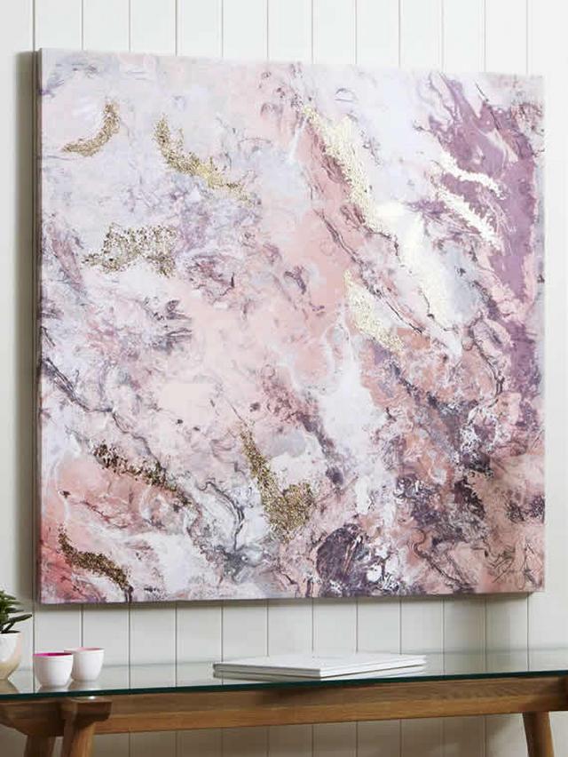 Romantic bedroom ideas – abstract pink canvas