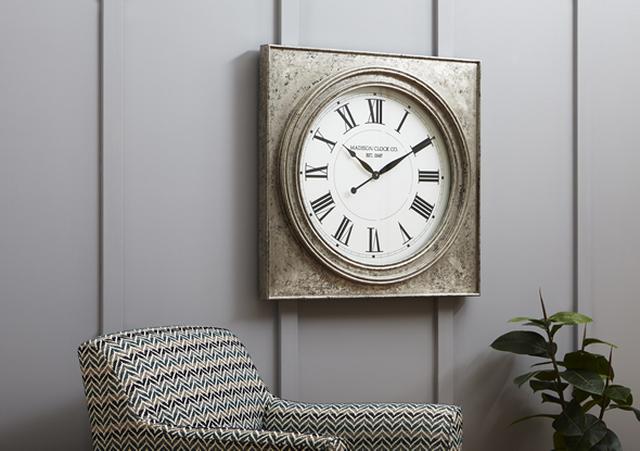 Grey Room Gold Clock
